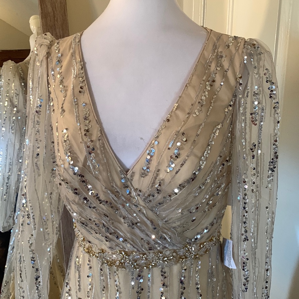 MAC DUGGAL
Long Sleeve Gown with Silver Sequin - Picture 7 of 17